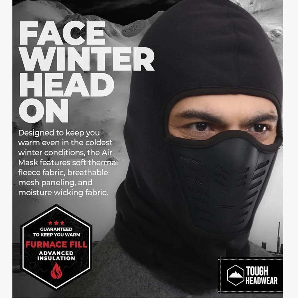 Tough Headwear Heavy Duty Balaclava Ski Mask with Headpiece Motorcycle Face Mask